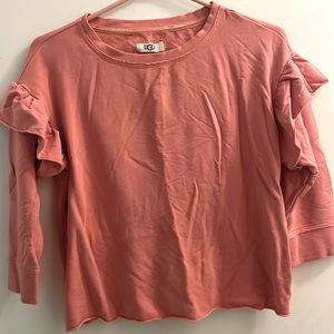 UGG Women’s Ruffle elbows Sleeve Sweater Peach Size Small